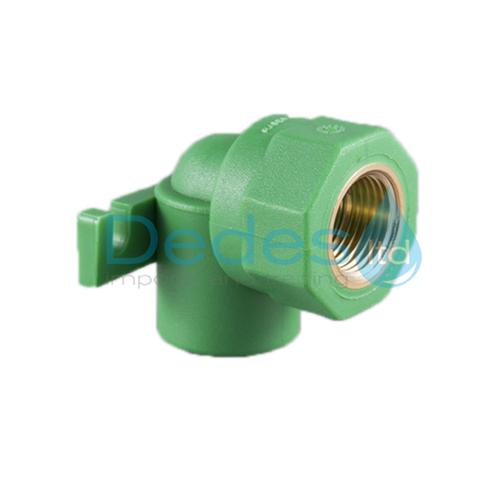 ΓΩΝΙΑ ΠΡΑΣΙΝΗ PPR ΣΤΗΡΙΞΕΩΣ Φ20x1/2" ΘΗΛΥΚΟ ΣΠΕΙΡΩΜΑ Β/Τ RIETI ΙΤΑΛΙΑΣ 90⁰ ΡΝ25 ΠΟΛΥΠΡΟΠΥΛΕΝΙΟΥ