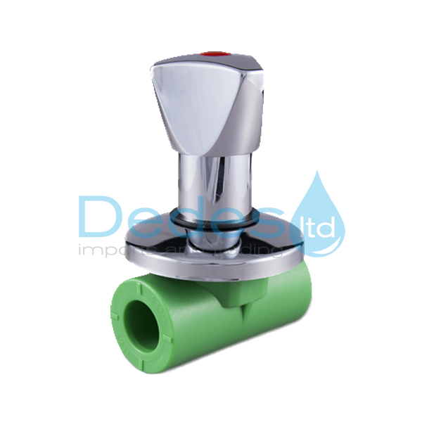 ΔΙΑΚΟΠΤΗΣ ΕΝΤΟΙΧΙΣΜΟΥ PPR Β/Τ Φ20x3/4" RIETI PN25 ΙΤΑΛΙΑΣ ΜΕ ΤΡΙΓΩΝΟ ΠΟΜΟΛΟ, ΜΑΚΡΥ ΜΗΧΑΝΙΣΜΟ, ΡΟΖΕΤΑ