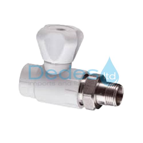 ΔΙΑΚΟΠΤΗΣ ΚΑΛΟΡΙΦΕΡ ΛΕΥΚΟΣ ΙΣΙΟΣ ΚΟΛΛΗΤΟΣ PPR-T Φ20x1/2" ΟΥΡΑ ΑΡΣΕΝ. ΣΦΑΙΡΙΚΟΣ PN25 ΠΟΛΥΠΡΟΠΥΛΕΝΙΟΥ