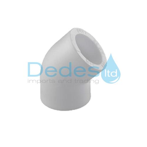 ΗΜΙΓΩΝΙΑ ΑΠΛΗ Φ25 Β/Τ PPR ΛΕΥΚΗ 45° ΘΗΛΥΚΗ-ΘΗΛΥΚΗ +GF+ ΡΝ25 ΠΟΛΥΠΡΟΠΥΛΕΝΙΟΥ