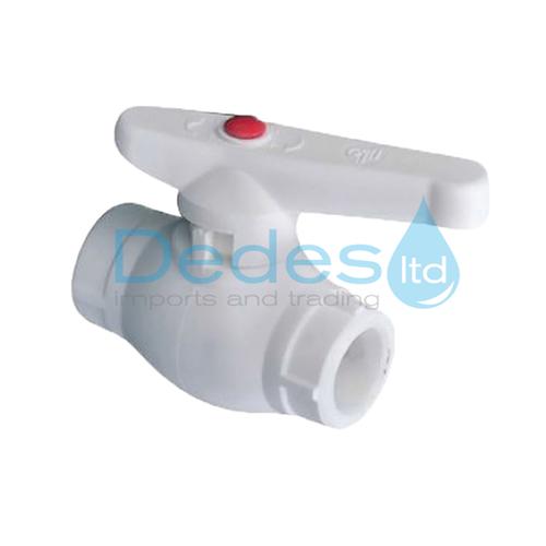 ΒΑΝΑ ΣΦΑΙΡΙΚΗ ΑΠΛΗ ΚΟΛΛΗΤΗ ΛΕΥΚΗ B/T PPR Φ25 ΘΗΛΥΚΗ-ΘΗΛΥΚΗ ΡΝ25 ΠΟΛΥΠΡΟΠΥΛΕΝΙΟΥ ΜΕ ΧΕΡΙ ΕΞΩΤΕΡΙΚΗ